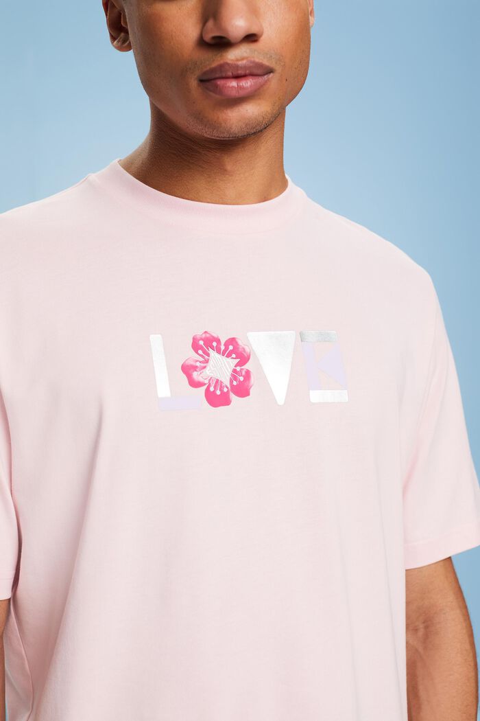 T-shirt unisexe en coton Pima imprimé, PASTEL PINK, detail image number 3