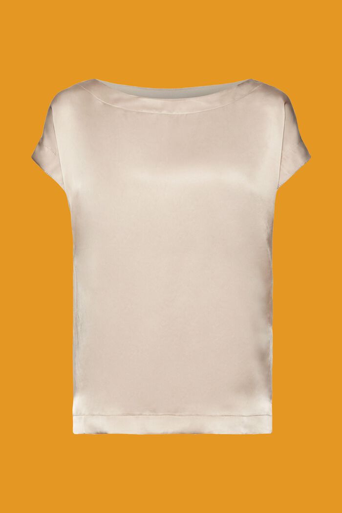T-shirt en mélange de matière, LENZING™ ECOVERO™, LIGHT TAUPE, detail image number 5