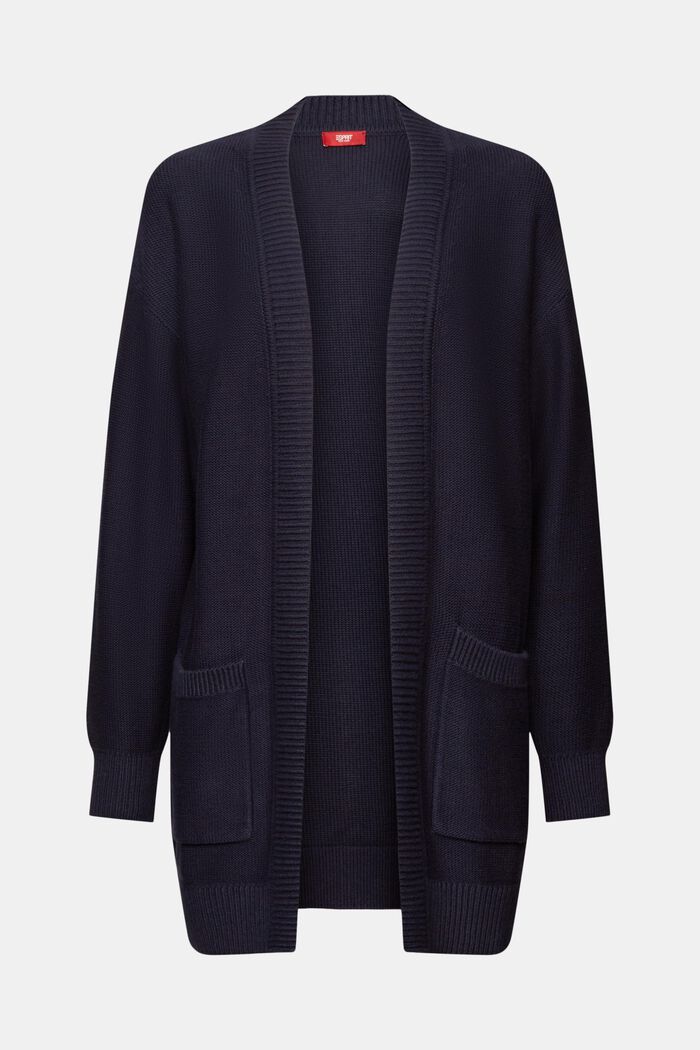 Cardigan long ouvert, 100 % coton, NAVY, detail image number 6