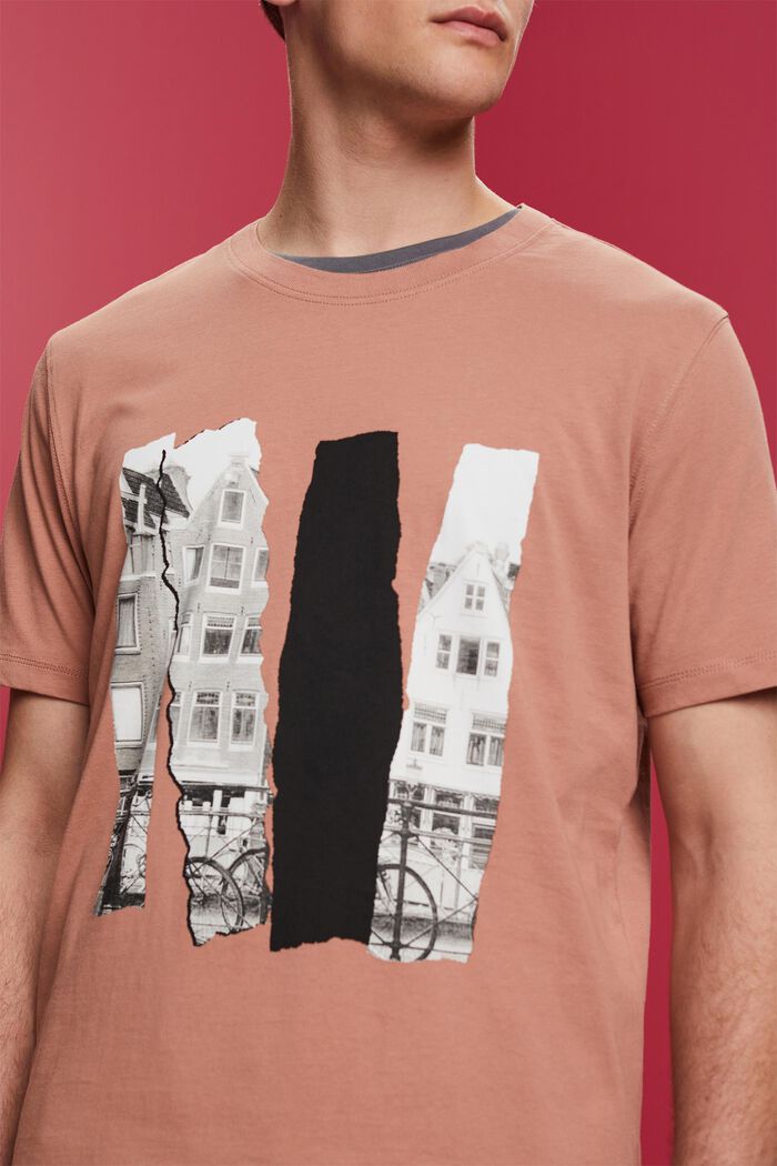 T-shirt à encolure ronde orné d’un imprimé, 100 % coton, DARK OLD PINK, detail image number 2