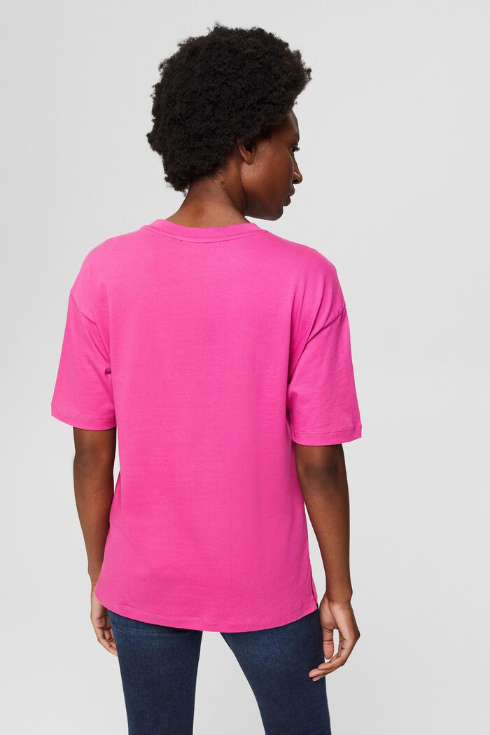 T-shirt oversize en coton, PINK FUCHSIA, detail image number 3