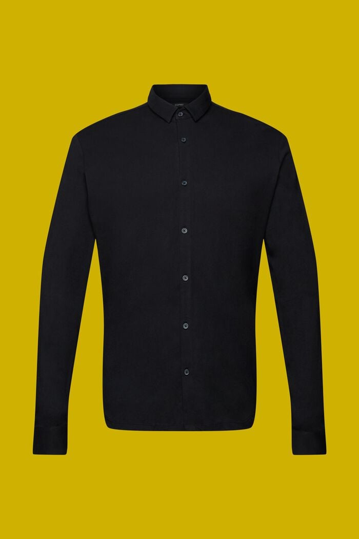 Chemise en jersey, 100 % coton, BLACK, detail image number 5