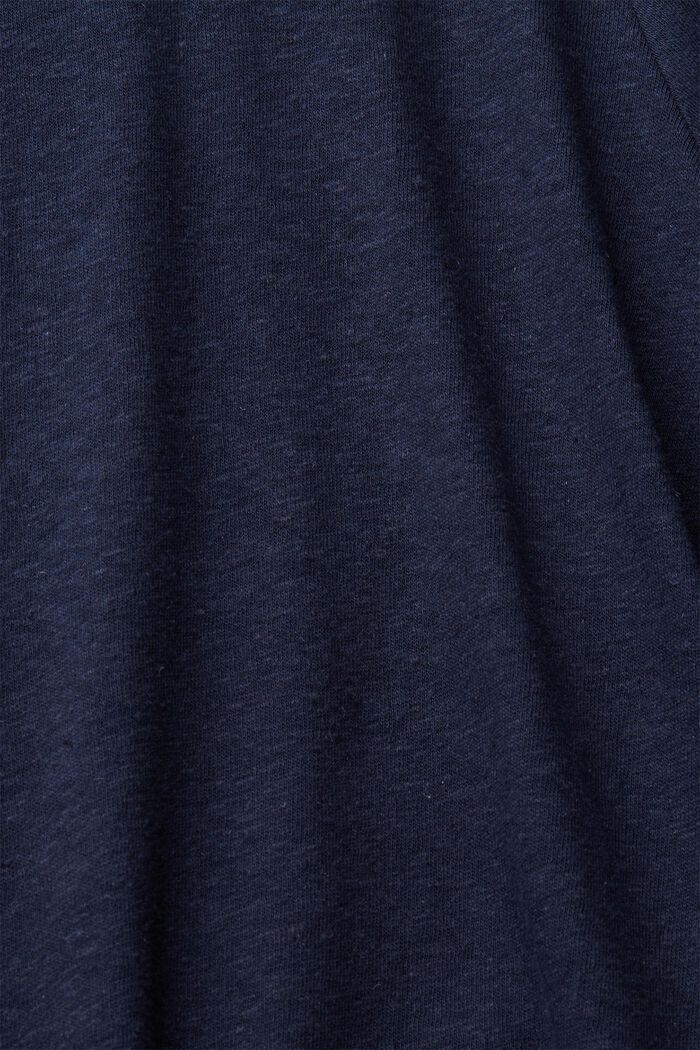 Modèle CURVY à teneur en lin : t-shirt basique, NAVY, detail image number 4