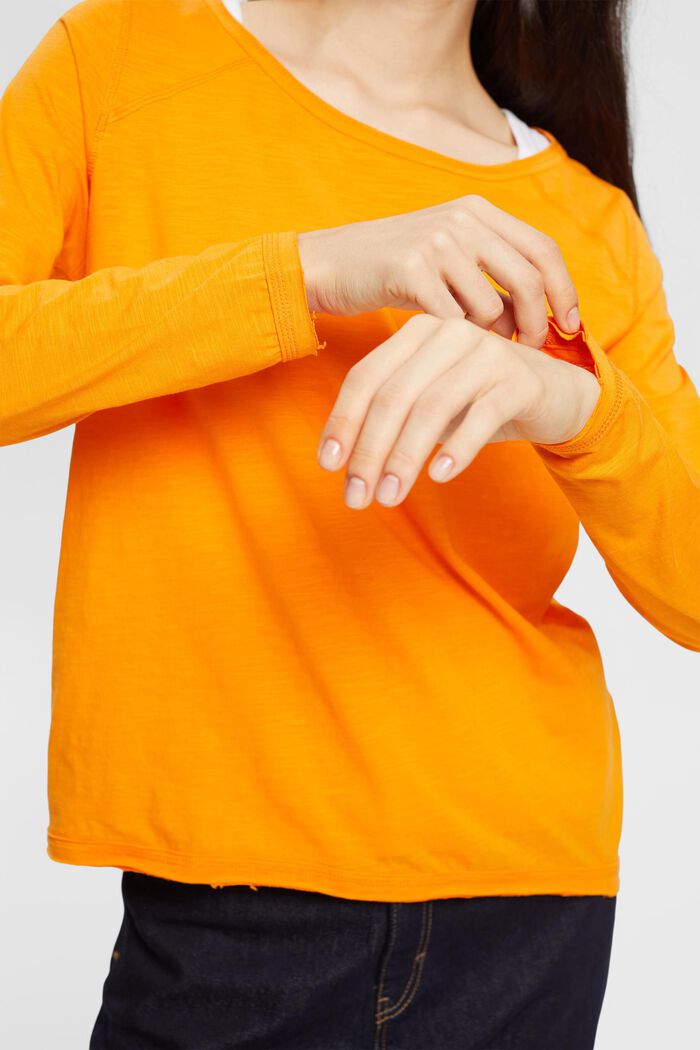 T-shirt à manches longues en jersey, ORANGE, detail image number 0