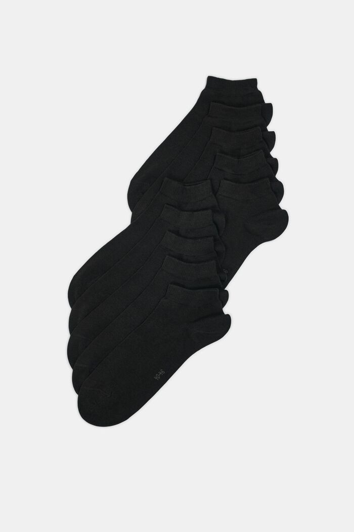 Lot de 10 paires de socquettes basses en coton mélangé, BLACK, detail image number 0