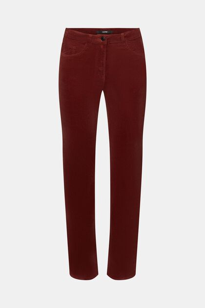 Pantalon en velours côtelé coupe Slim Fit, RUST BROWN, overview