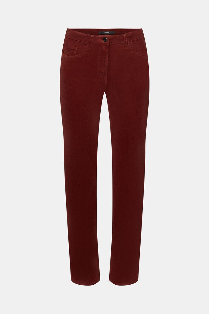 Pantalon en velours côtelé coupe Slim Fit, RUST BROWN, detail image number 6