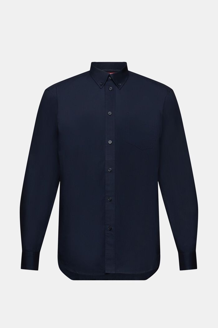 Chemise à col boutonné en popeline, 100 % coton, NAVY, detail image number 6