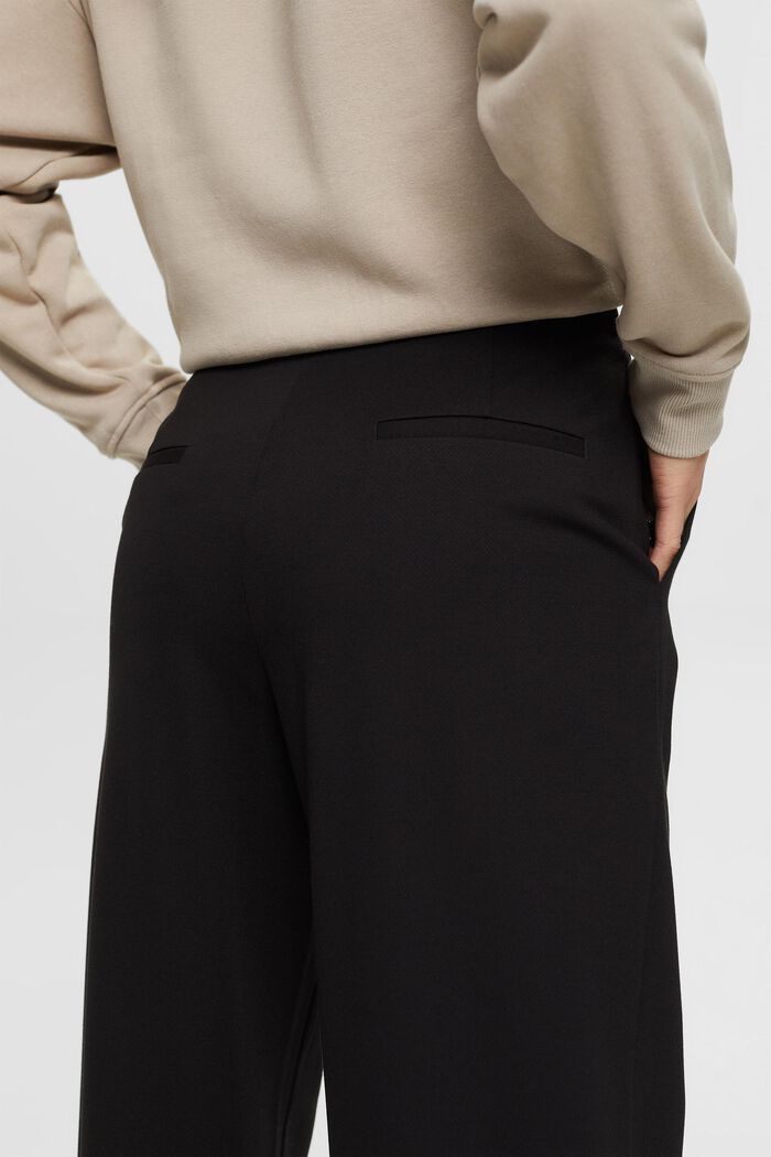 Pantalon à taille mi-haute et jambes larges, BLACK, detail image number 4