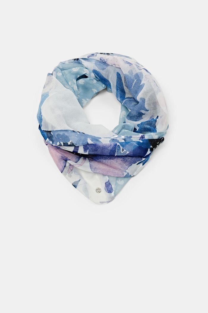 Écharpe tube à motif fleuri, PASTEL BLUE, detail image number 0