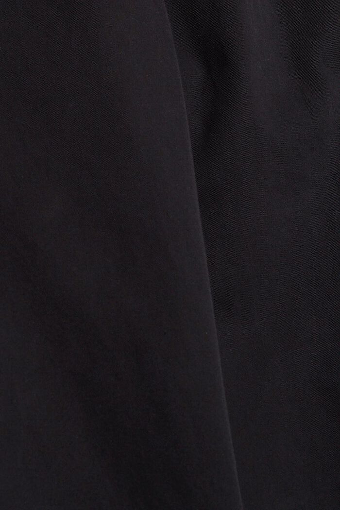 Pantalon à pinces ceinturé, coton Pima, BLACK, detail image number 1