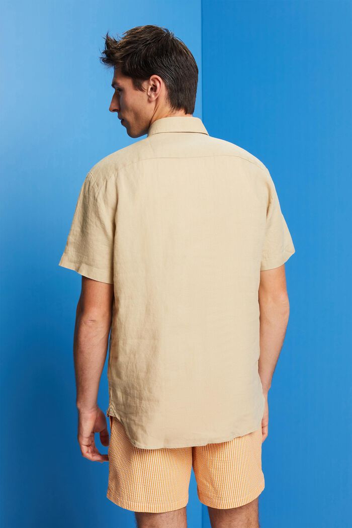 Chemise à manches courtes en lin, SAND, detail image number 3
