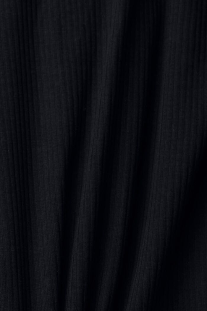 T-shirt côtelé à manches longues doté d’un col polo, BLACK, detail image number 5