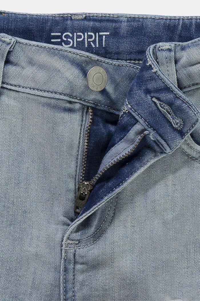 Short en jean à taille ajustable, BLUE BLEACHED, detail image number 2