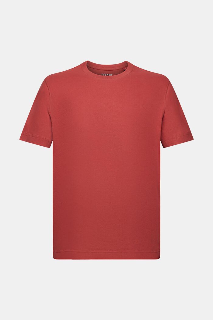 T-shirt à encolure ronde en jersey de coton, TERRACOTTA, detail image number 6