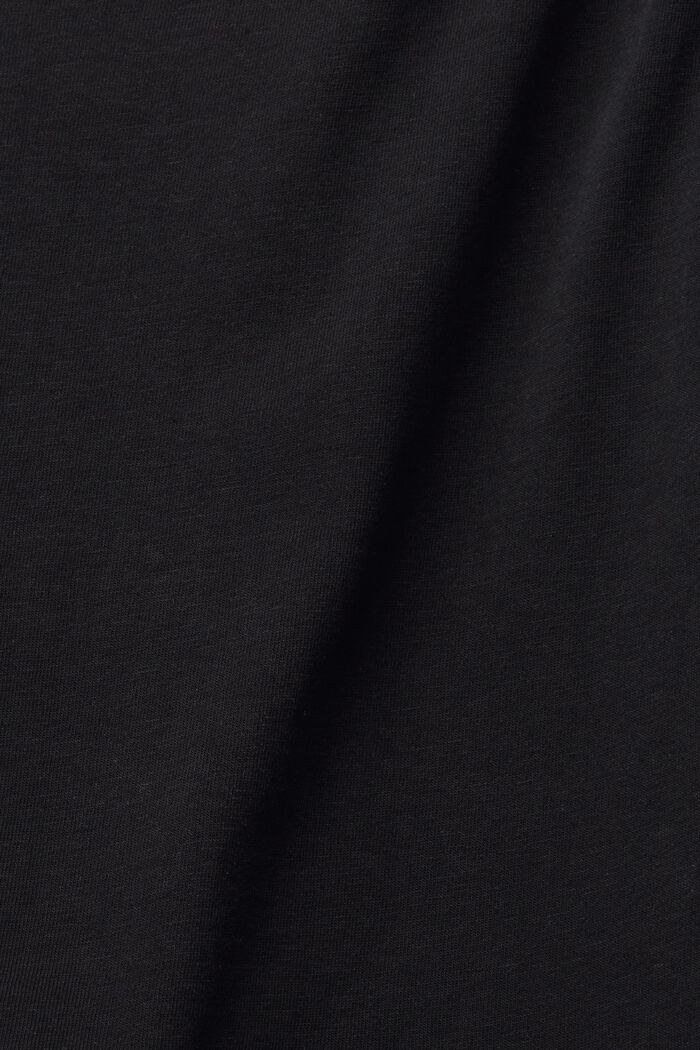 T-shirt en mélange de matières à base volantée, BLACK, detail image number 4