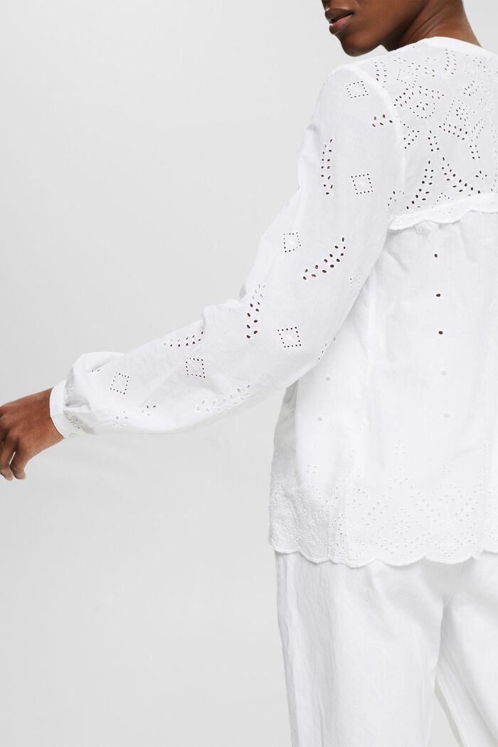 Chemisier à broderie anglaise, WHITE, detail image number 2