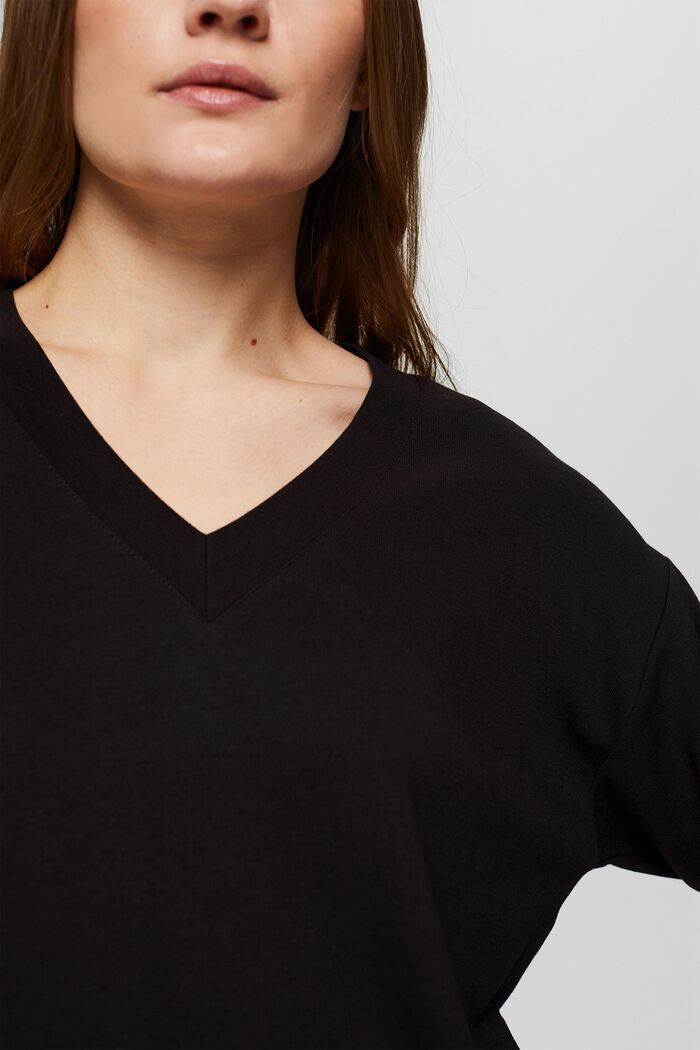 Sweat-shirt léger, LENZING™ ECOVERO™, BLACK, detail image number 2