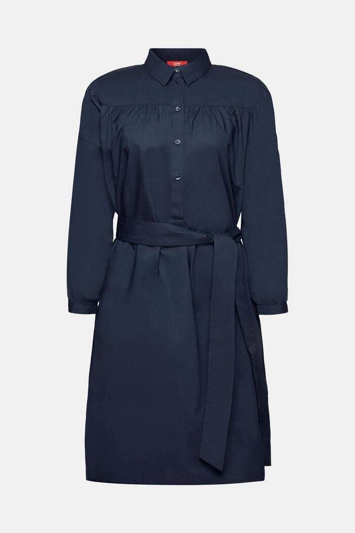 Robe-chemise dotée d’une ceinture à nouer, 100 % coton, PETROL BLUE, detail image number 6