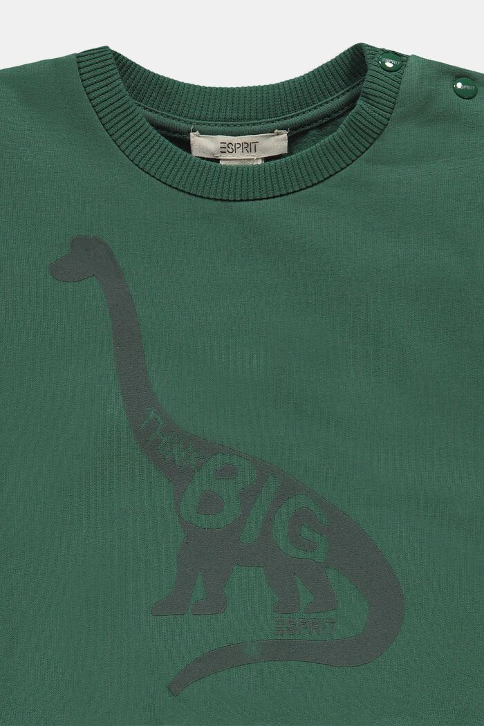 Sweat-shirt à imprimé, coton biologique, BOTTLE GREEN, detail image number 2