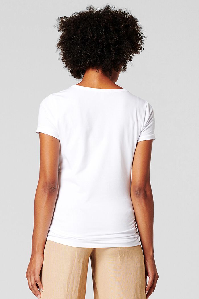 T-shirt orné d’un imprimé fleuri, coton biologique, BRIGHT WHITE, detail image number 1