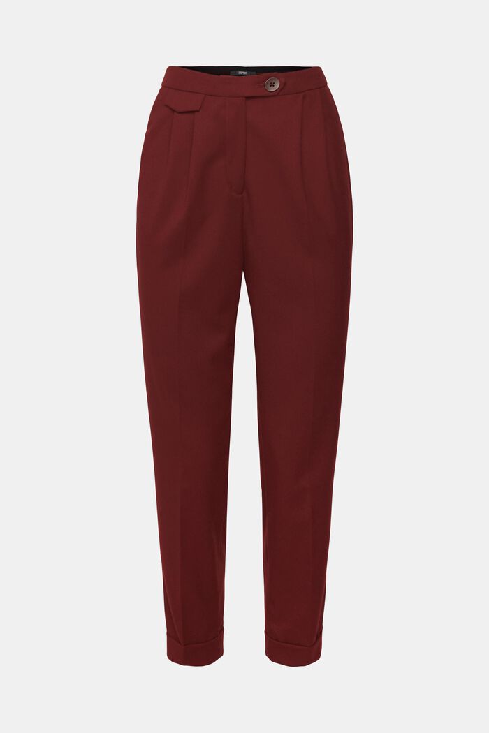 Pantalon à jambes fuselées, BORDEAUX RED, overview