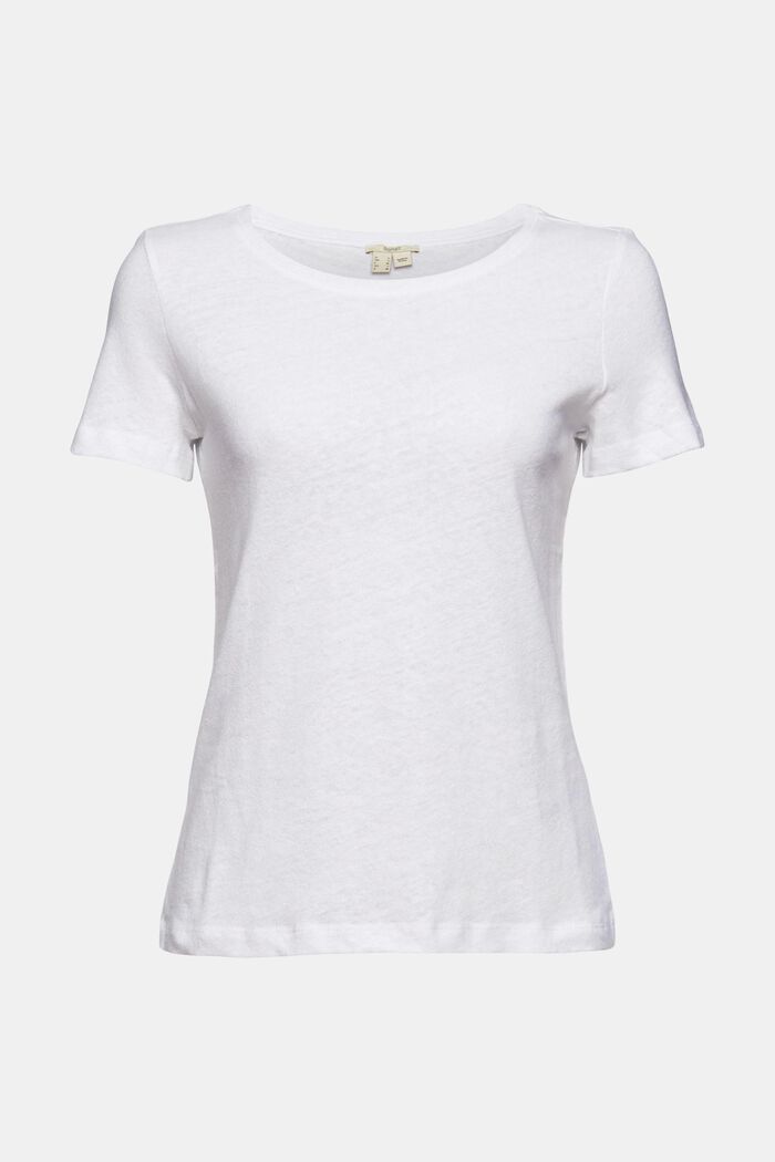 À teneur en lin : le t-shirt unicolore, WHITE, detail image number 6