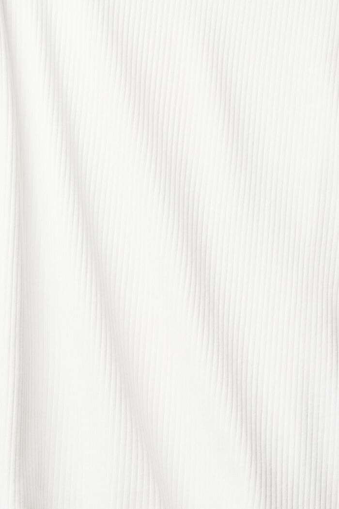 T-shirt côtelé à manches longues, en coton stretch, OFF WHITE, detail image number 5