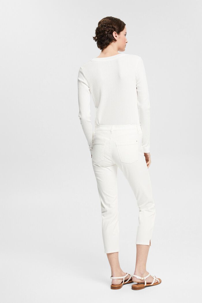 Pantalon stretch longueur corsaire, WHITE, detail image number 3