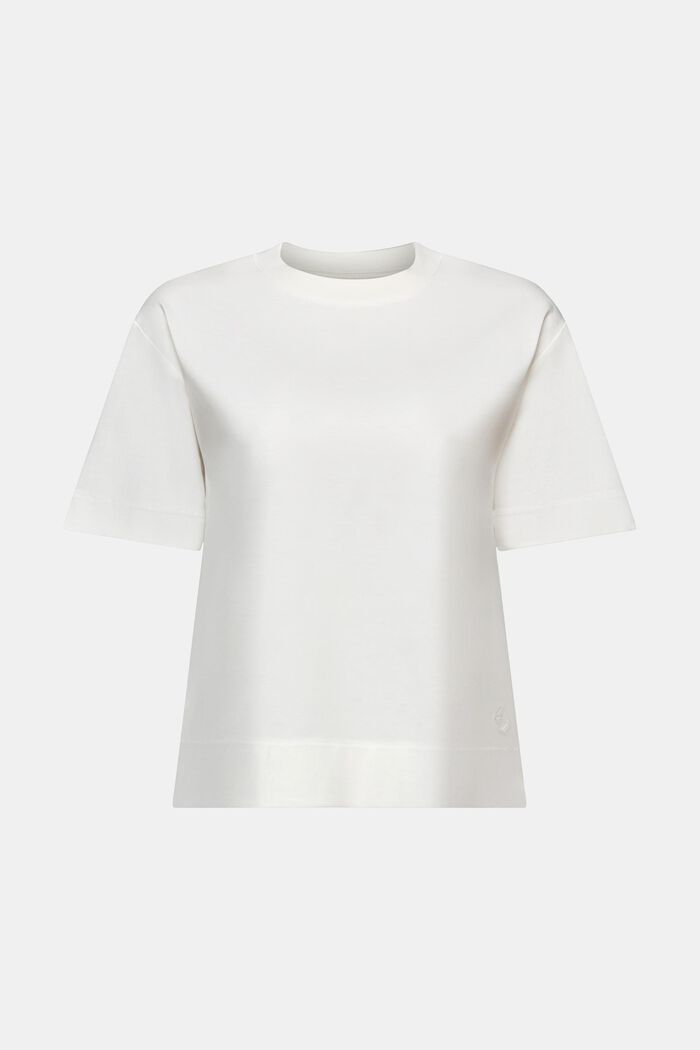 T-shirt à encolure ronde en coton Pima, OFF WHITE, detail image number 6