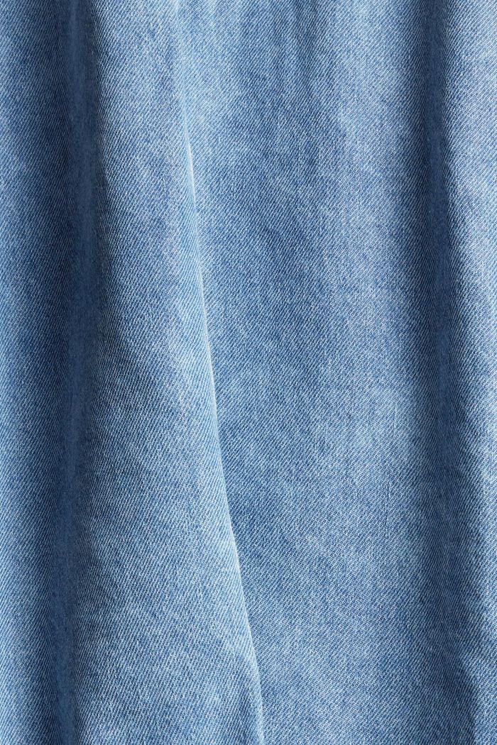 Jupe en jean à ceinture à nouer, en coton biologique mélangé, BLUE MEDIUM WASHED, detail image number 4