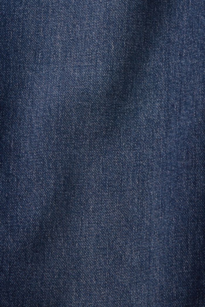 Jean de coupe droite à taille haute et revers, BLUE MEDIUM WASHED, detail image number 1