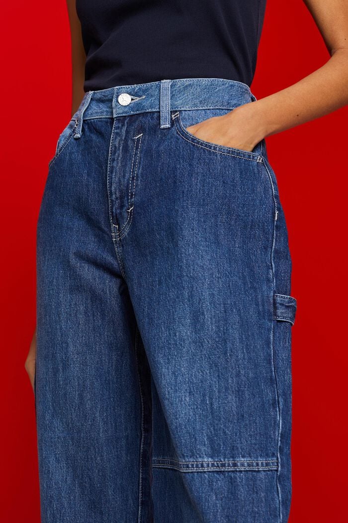 Jeans de coupe 90s asymétrique à jambes larges, BLUE DARK WASHED, detail image number 2