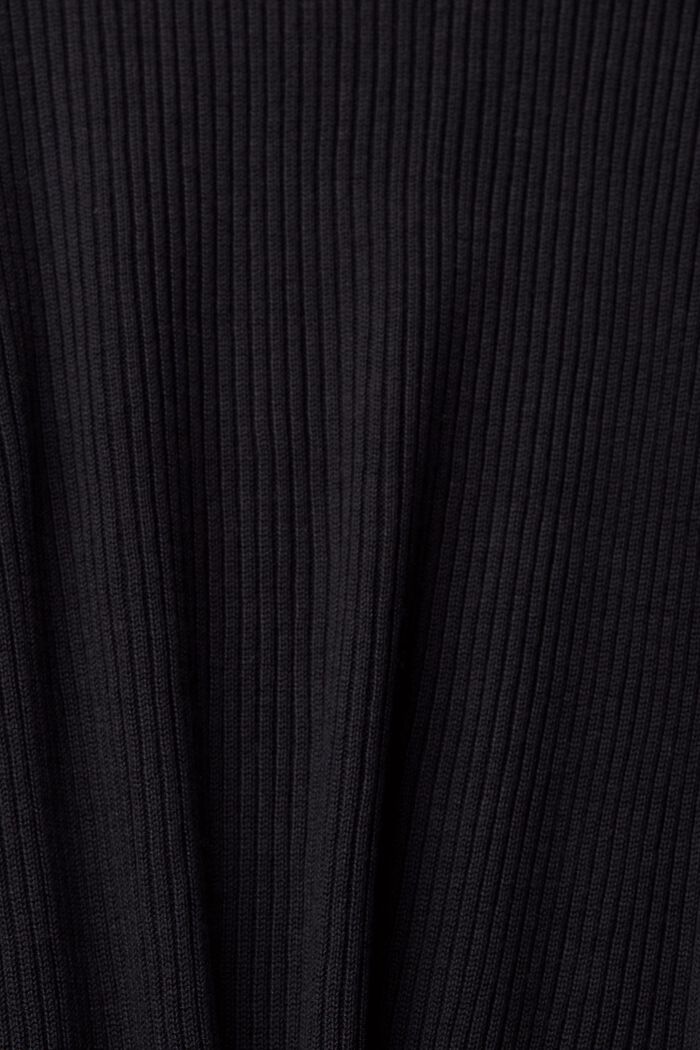 Pull-over côtelé à fronces, laine mélangée, BLACK, detail image number 5