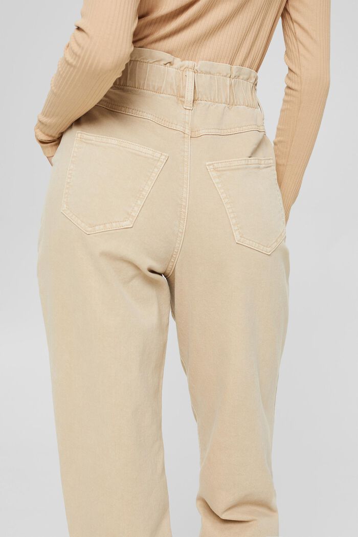 Pantalon taille paperbag en coton biologique, BEIGE, detail image number 2
