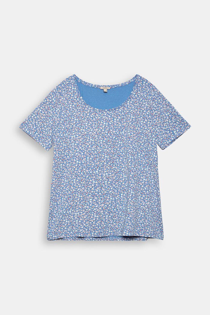 T-shirt CURVY à motif imprimé, en coton biologique, LIGHT BLUE LAVENDER, overview