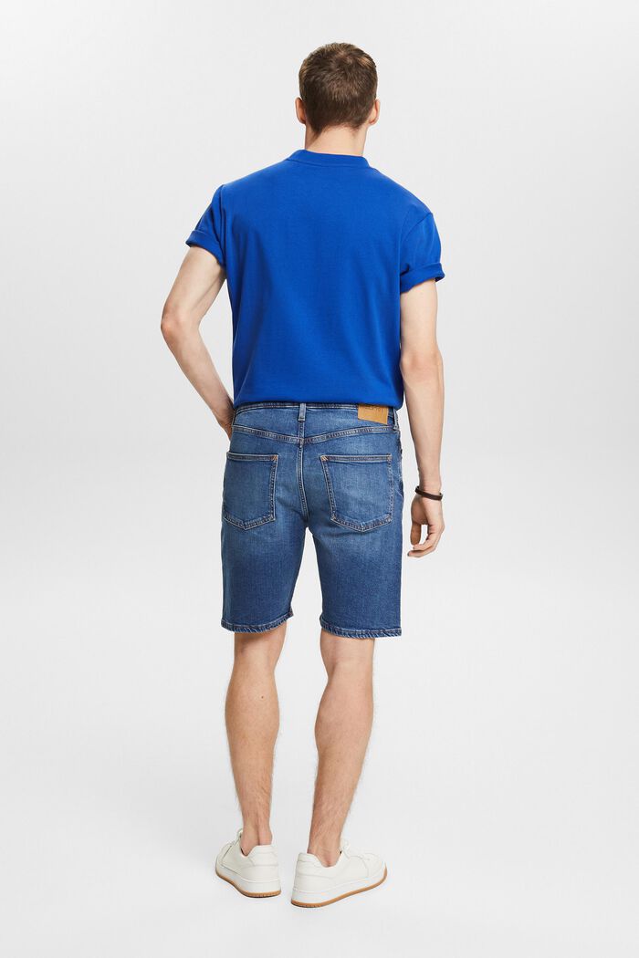 Short en jean coupe straight Fit, taille mi-haute, BLUE MEDIUM WASHED, detail image number 2