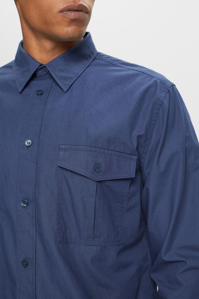Chemise de style utilitaire en coton, GREY BLUE, detail image number 1
