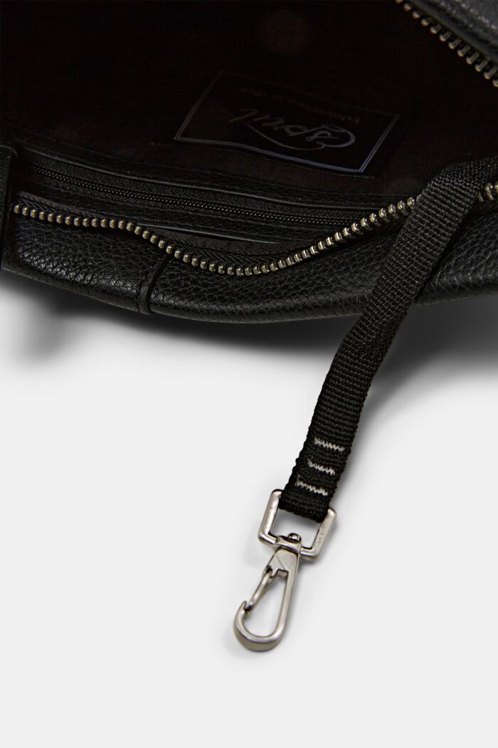 Petit sac porté épaule en cuir, BLACK, detail image number 1