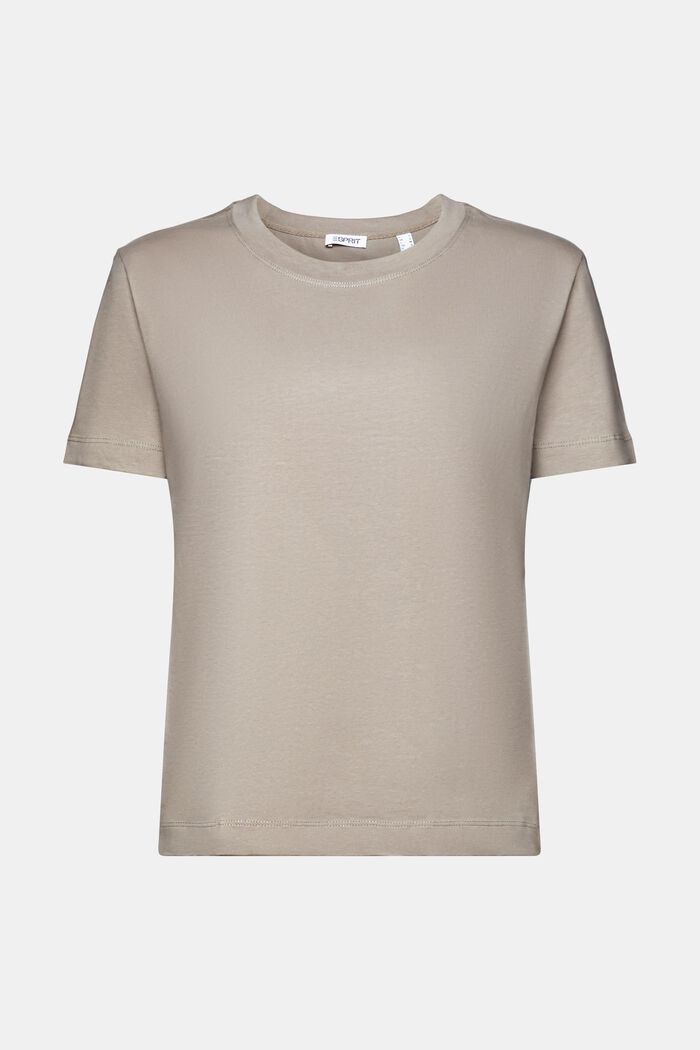 T-shirt à encolure ronde en coton, LIGHT TAUPE, detail image number 5