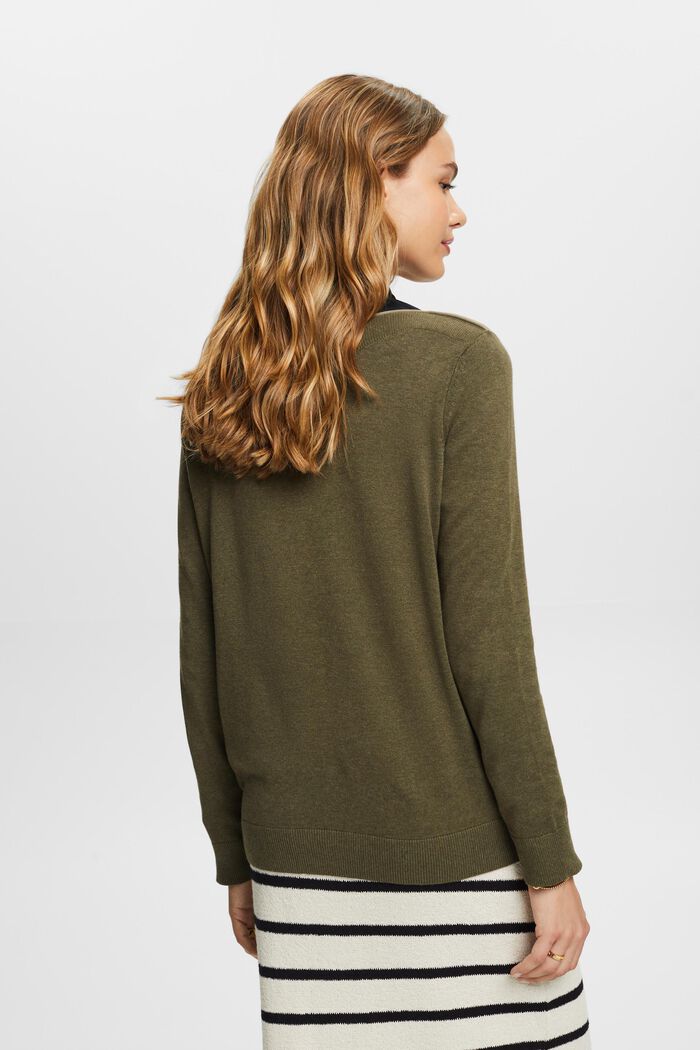 Pull-over à col bateau, KHAKI GREEN, detail image number 3