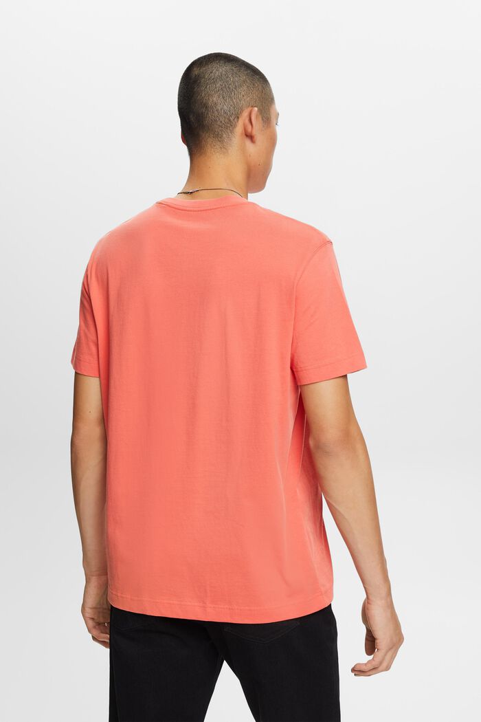 T-shirt à imprimé sur le devant, 100 % coton, CORAL RED, detail image number 4