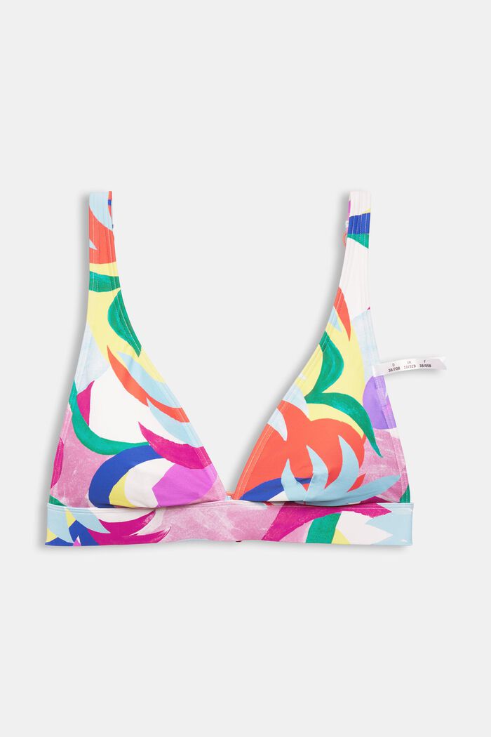 En matière recyclée : le haut de bikini à motif coloré, VIOLET, detail image number 5