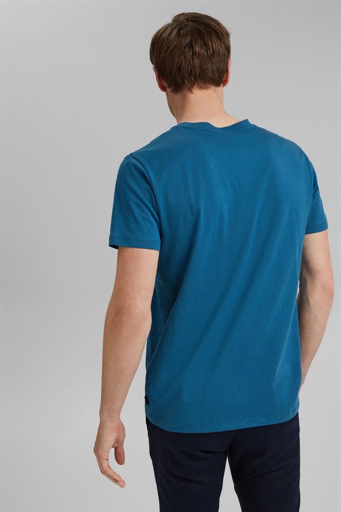 T-shirt en jersey doté d´un imprimé, 100 % coton bio, PETROL BLUE, detail image number 3