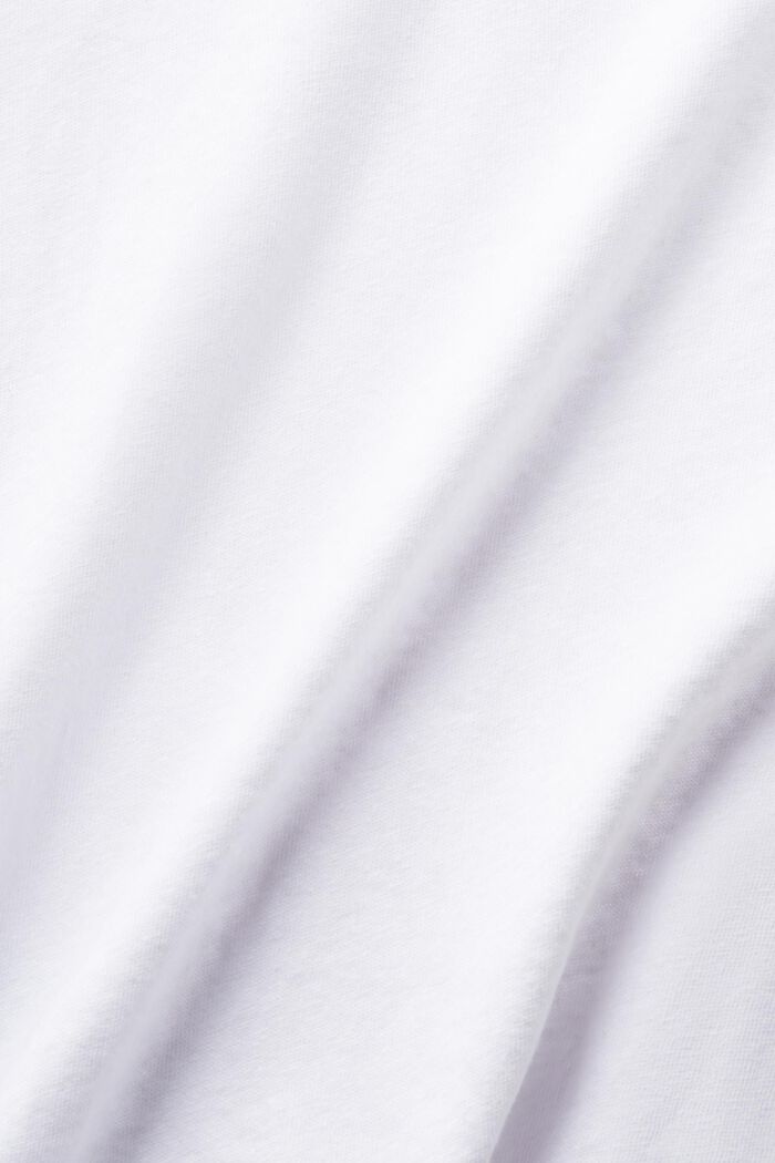 T-shirt en mélange de coton et de lin, WHITE, detail image number 5