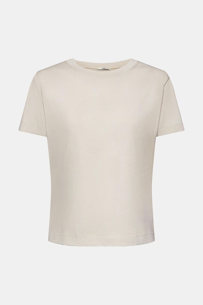 T-shirt à encolure ronde en coton, LIGHT TAUPE, detail image number 7