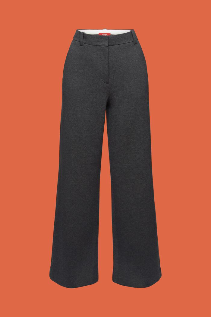 Pantalon à jambes larges en coton biologique mélangé, DARK GREY, detail image number 7
