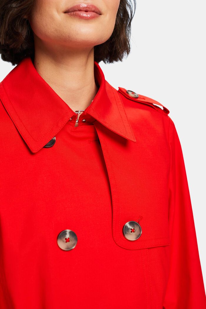 Trench-coat court à boutonnage croisé, RED, detail image number 2