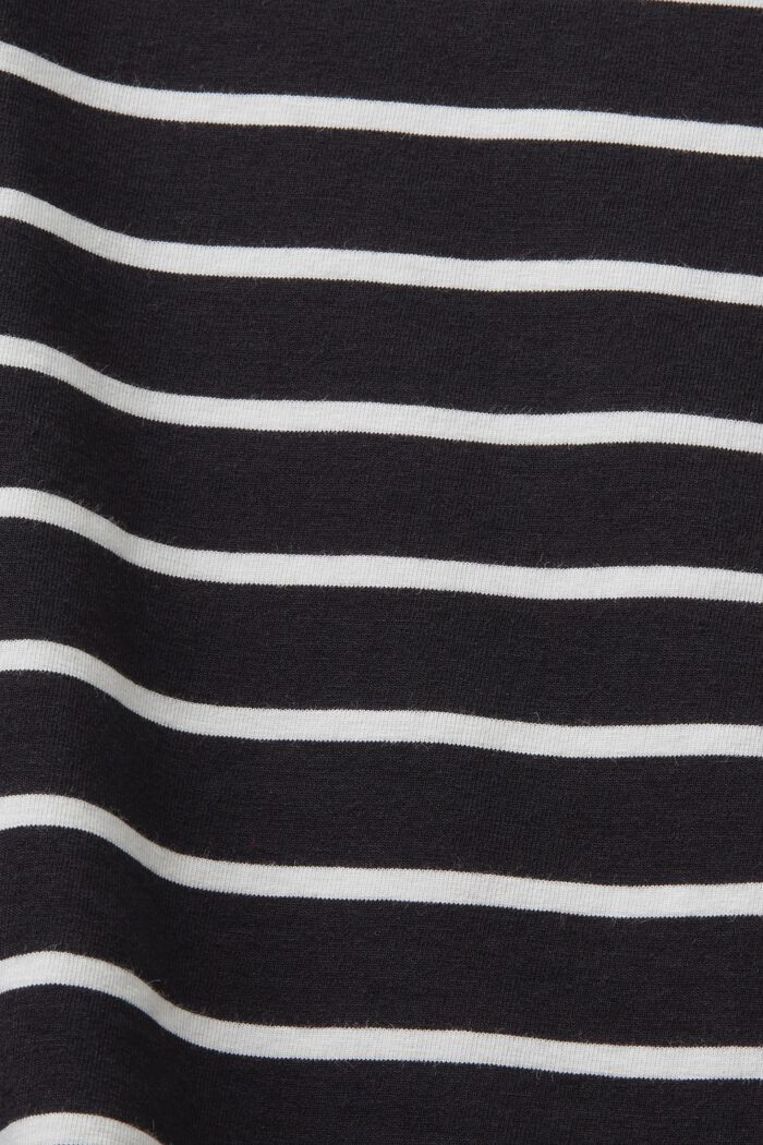 T-shirt rayé à col ras-du-cou, BLACK, detail image number 5
