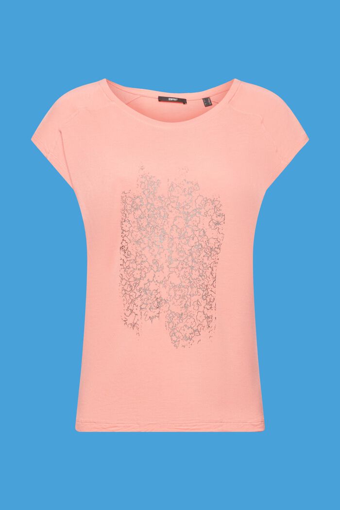 T-shirt à imprimé, LENZING™ ECOVERO™, CORAL, detail image number 7